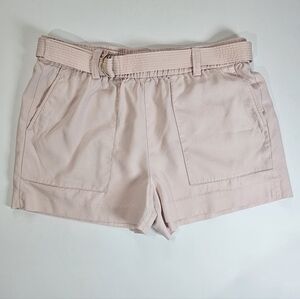 J. Crew Womens Shorts Size Large‎ Pink Belted Stretch Waist Summer Mini Preppy